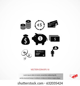 Finance and money icon, flat design best vector icon