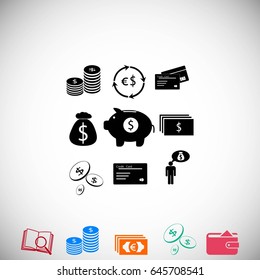 Finance and money icon, flat design best vector icon