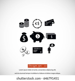 Finance and money icon, flat design best vector icon