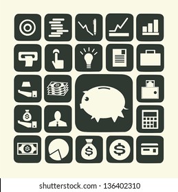 Finance and money icon set