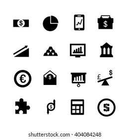 Finance and money icon set on white background
