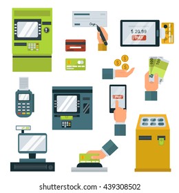 Finance and money icon set payments symbols