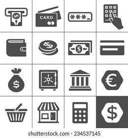 Finance and money icon set. Simplus series vector icons