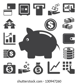 Finance And Money Icon Set.Illustration Eps10