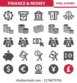 Finance & Money Icons. Professional, pixel perfect icons, EPS 10 format.