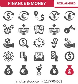 Finance & Money Icons. Professional, pixel perfect icons, EPS 10 format.