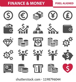 Finance & Money Icons. Professional, pixel perfect icons, EPS 10 format.