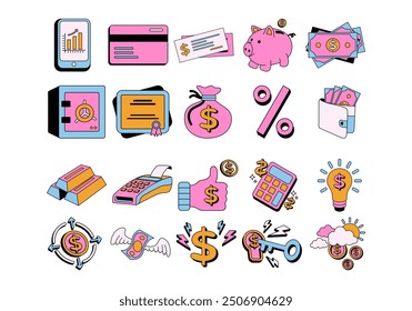 Finance Money Illustration Ellement Set