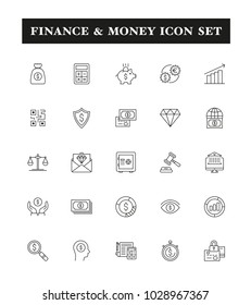 Finance And Money Line Icon Set