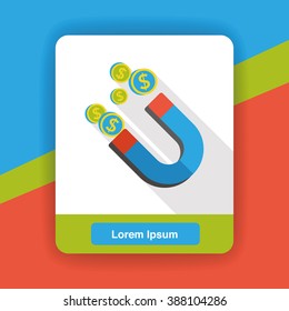 finance money magnet flat icon