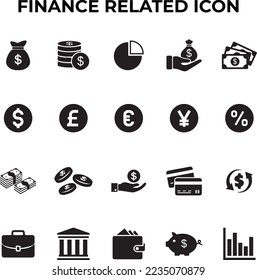 Finance and money related icon vector set 
