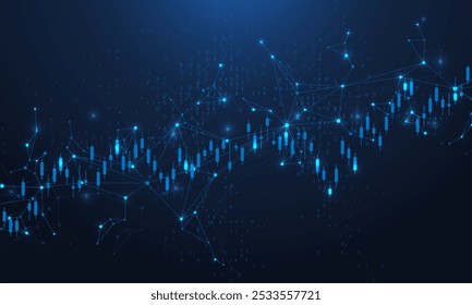 Concepto de fondo de finanzas y tecnología de dinero de prosperidad empresarial y gestión de activos . Economía gráfica creativa y crecimiento financiero. Ilustración vectorial