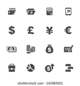 Finance and money theme icons set