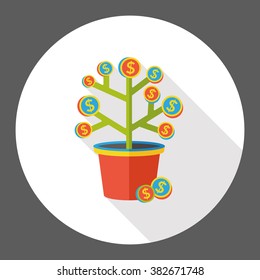 finance money tree flat icon