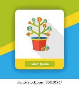 finance money tree flat icon