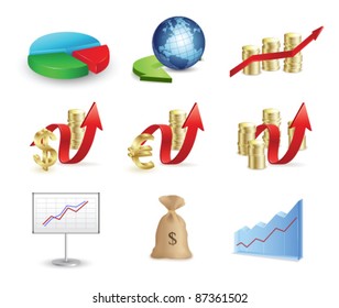 finance and money vector icon set