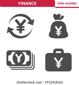 Finance - Money - Yen - Yuan Icons. Professional, pixel perfect icons, EPS 10 format.