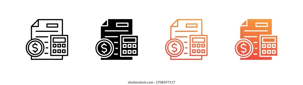 Vector de conjunto de iconos de varios estilos de finanzas