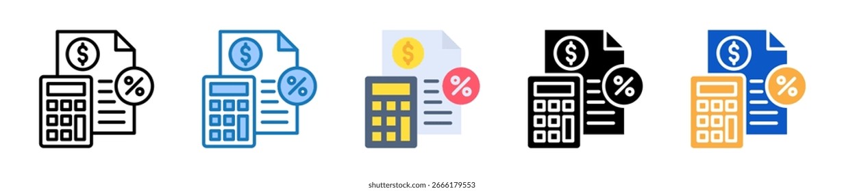 Financiar vários ícones de estilo definir ilustração de vetor de design.
