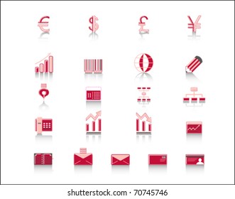 Finance and office icon set. Mailing and web concept