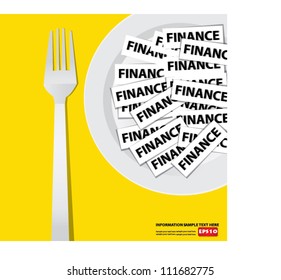 Finance on dish,Business concept,Vector