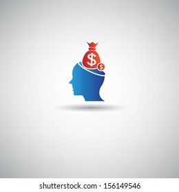 Finance  on head symbol,vector