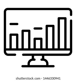Finance online chart icon. Outline finance online chart vector icon for web design isolated on white background