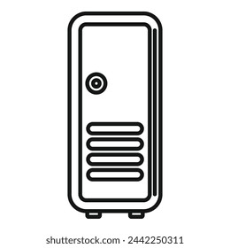 Finance online profit icon outline vector. Store safety fintech. Fixed cash vault