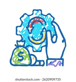 finance optimize doodle icon sketch vector. finance optimize sign. isolated symbol illustration