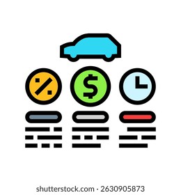 finance options car dealership color icon vector. finance options car dealership sign. isolated symbol illustration