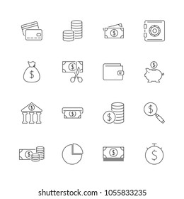 Finance outline icon set