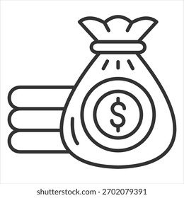 Finance Outline Icon Vector Illustration
