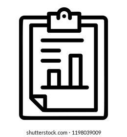 Finance paper graph icon. Outline finance paper graph vector icon for web design isolated on white background