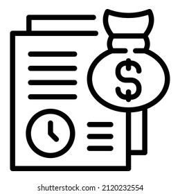 Finance paper icon outline vector. Money company. People market