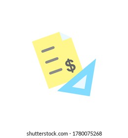 Finanzas, papel, regla, icono del dólar. Elementos vectoriales de color simples de iconos de innovaciones para ui y ux, sitio web o aplicación móvil