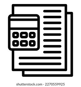 Finance papers icon outline vector. Loan money. Bank management
