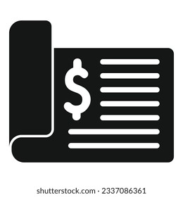 Icono de periódicos financieros vector simple. Dinero bancario. Depósito de moneda