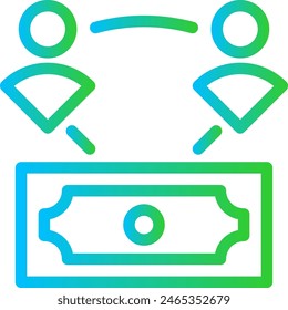 Finance partner business investment icon with blue and green gradient outline style. business, teamwork, partner, finance, concept, corporate, success. Vector Illustration