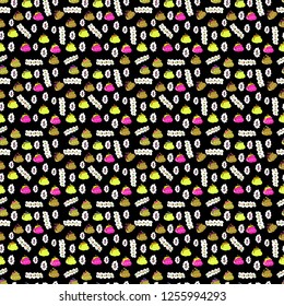 Finance pattern on black, white and yellow background. Seamless pattern business pattern. Icon gold coin dollar. American Dollar The king of currencies. Vector illustration.