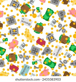 Finance pattern seamless. Sign for banking background