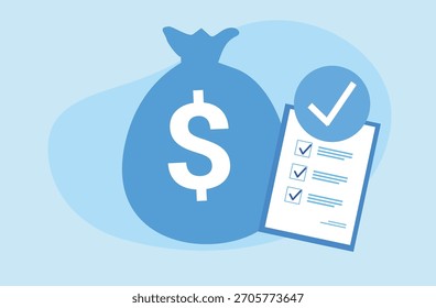 Finance, payment approval, personal finance management vector illustion