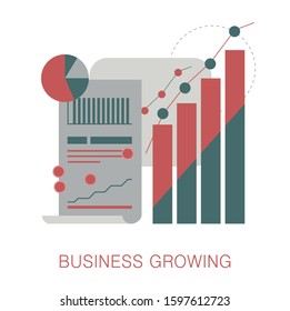 Finance performance of return on investment concept with arrow.