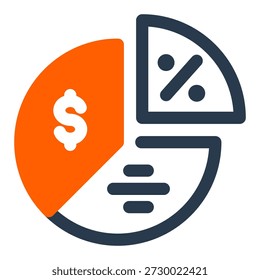 Berichtssymbol für Finanzkreisdiagramm-Budgetanalyse