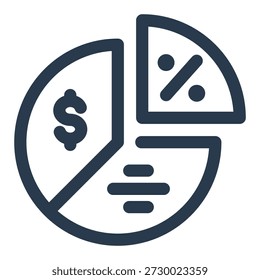 Berichtssymbol für Finanzkreisdiagramm-Budgetanalyse