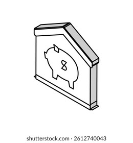 finance pig money box at home isometric icon vector. finance pig money box at home sign. isolated symbol illustration