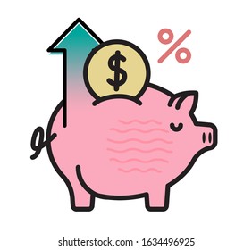 Finance Piggy Bank Icon. Saving. Illustration as EPS 10 File.