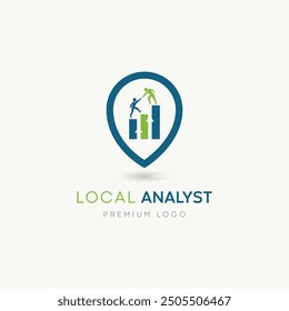 Finance pin logo. Data analyst pin logo