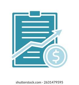 Finance Plan dual tone blue color, mini illustration icon. use for modern concept, print, UI, UX kit, web and app development. Vector related to sales, logistic and ecommerce