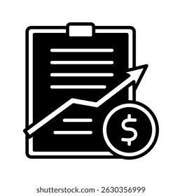 Glifo do Plano Financeiro, mini ícone de ilustração. use para conceito moderno, impressão, interface do usuário, kit UX, desenvolvimento de web e aplicativo. Vetor relacionado com vendas, logística e comércio eletrônico