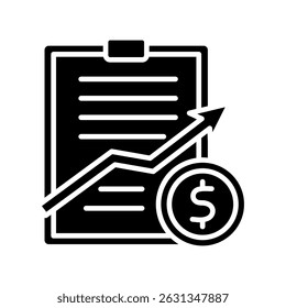 Finance Plan glyph, mini illustration icon. use for modern concept, print, UI, UX kit, web and app development. Vector related to sales, logistic and ecommerce